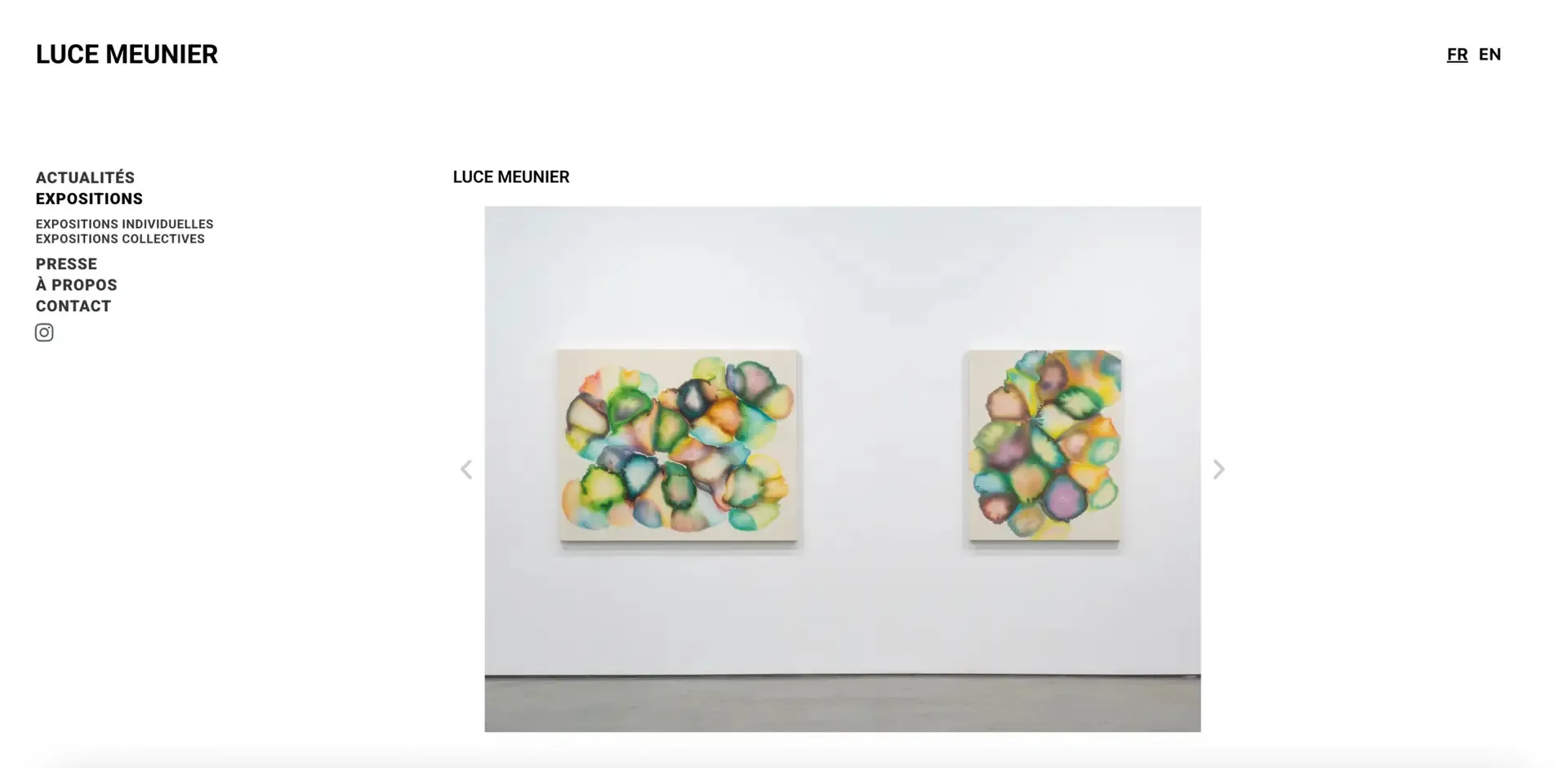 Luce Meunier bilingual artist website — custom WordPress design by Art Collision, Toronto web design agency for the art market